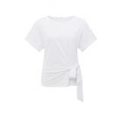 YAYA T-shirt with knotted detail pure white