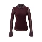 YAYA Mesh top met afneembare kraag fudge purple
