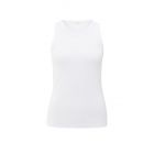 YAYA Ribbed singlet with back print pure white
