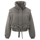 YAYA Oversized jas met afritsmouwen taupe grey