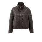 YAYA korte jas van faux leer anthracite brown