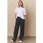 YAYA Jersey top met vouwdetails pure white