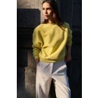 YAYA Teddy sweater dried moss green melange