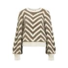 Object objhollow ls knit pullover white sand morel