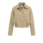 YAYA Kort jasje met ribboord khaki green