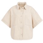 YAYA Denim jasje met korte mouwen desert beige den