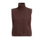 YAYA Mouwloze sweater met hoge hals bitter chocola