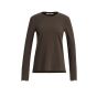 YAYA Top met lange mouwen en kanten cocoa brown