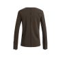 YAYA Top met lange mouwen en kanten cocoa brown