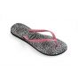 Havaianas slim leopard slipper black pink