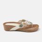 Lazamani Offwhite Toe Slippers Rounds Wedge