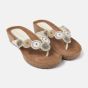 Lazamani Offwhite Toe Slippers Rounds Wedge