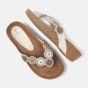 Lazamani Offwhite Toe Slippers Rounds Wedge