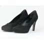 PaulGreen hoge plateau pump suede zwart