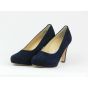 PaulGreen hoge plateau pump suede blauw