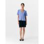 Object objbitten s/s v-neck top jacaranda