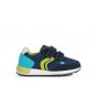 Geox B Alben Boy Mesh Suede Navy Lime