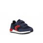 Geox B Alben Boy Mesh Suede Navy Red