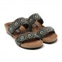 Lazamani Black Mules two Straps Beads Wedge