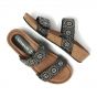 Lazamani Black Mules two Straps Beads Wedge