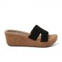 Lazamani BLack Mules H Wedge