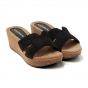 Lazamani BLack Mules H Wedge