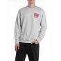 Replay felpa sweatshirt light grey melange