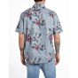 Replay M4119 shirt light blue hibiscus