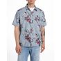 Replay M4119 shirt light blue hibiscus