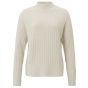 Yaya rib high neckline sweater l/s silver sand