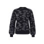 YAYA ribbed sweater round neck leopard print black