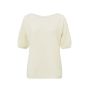 Yaya sweater boatneck puff sleeves ivory white