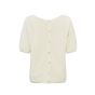 Yaya sweater boatneck puff sleeves ivory white
