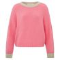 Yaya contrast color sweater l/s morning glory pink
