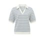 YAYA striped polo with rib details xenon blue dess