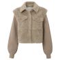 Yaya teddy jacket pure cashmere brown