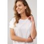 Yaya s/s top with rib detail bright white