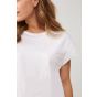 Yaya s/s top with rib detail bright white