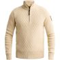PME-Legend Half zip collar cotton mix yarn Bone Wh