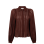 Aaiko rose stripes vis blouse spicy chocolate