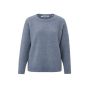 Yaya l/s ribbed sweater r-neck wind blue