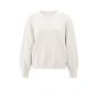 YAYA Trui met ribgebreide mouwen off white melange