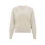 YAYA sweater deep r-neck whit top light beige