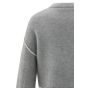 YAYA Trui met contrasterende lijnen taupe grey mel