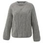 YAYA Kabeltrui met ronde hals taupe grey melange