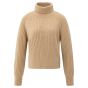YAYA Coltrui met kabeldetail light camel melange