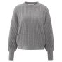 YAYA Geribde trui met ronde hals taupe grey