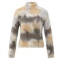 YAYA Gebreide trui met print dark taupe grey dess