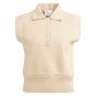 YAYA Mouwloze trui met knoopjes desert beige