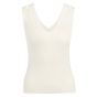 YAYA Ribgebreide top met V-hals beige
